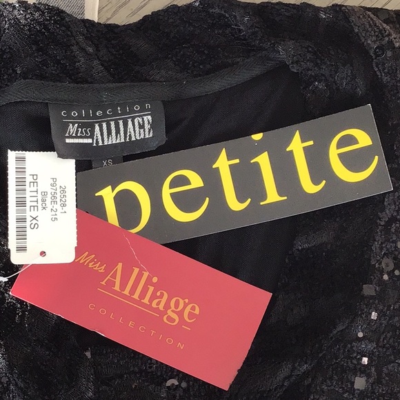 MISS ALLIAGE PETITE BLACK FORMAL BLOUSE - Picture 9 of 10